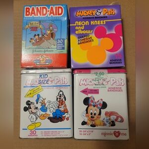 Vintage Micky Minnie Mouse Bandaids Lot Of 4 Micky & Pals